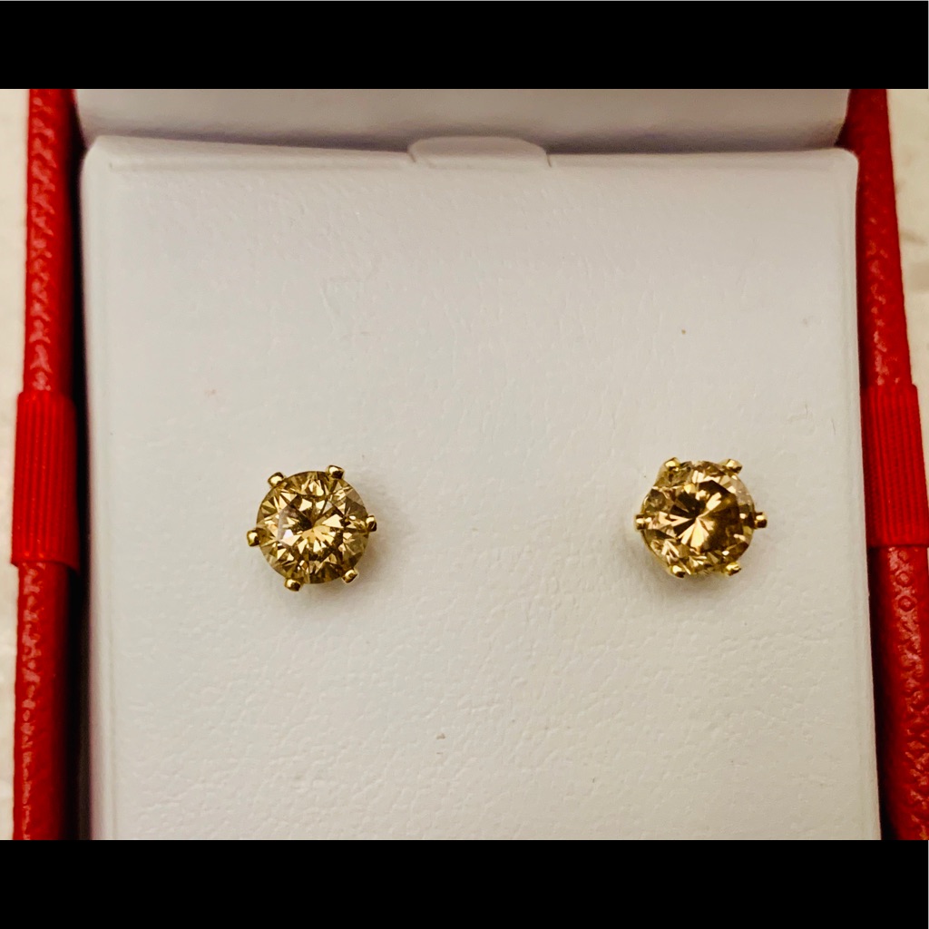 Brown Diamonds On 14k